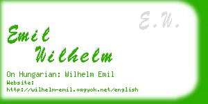 emil wilhelm business card